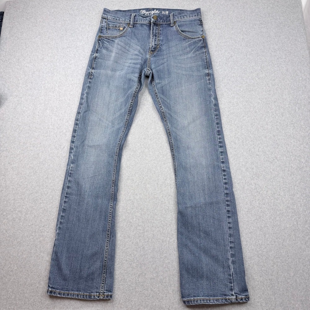 Wrangler Retro Slim Boot Jeans Mens 30x34 Medium Wash Denim WLT77LY